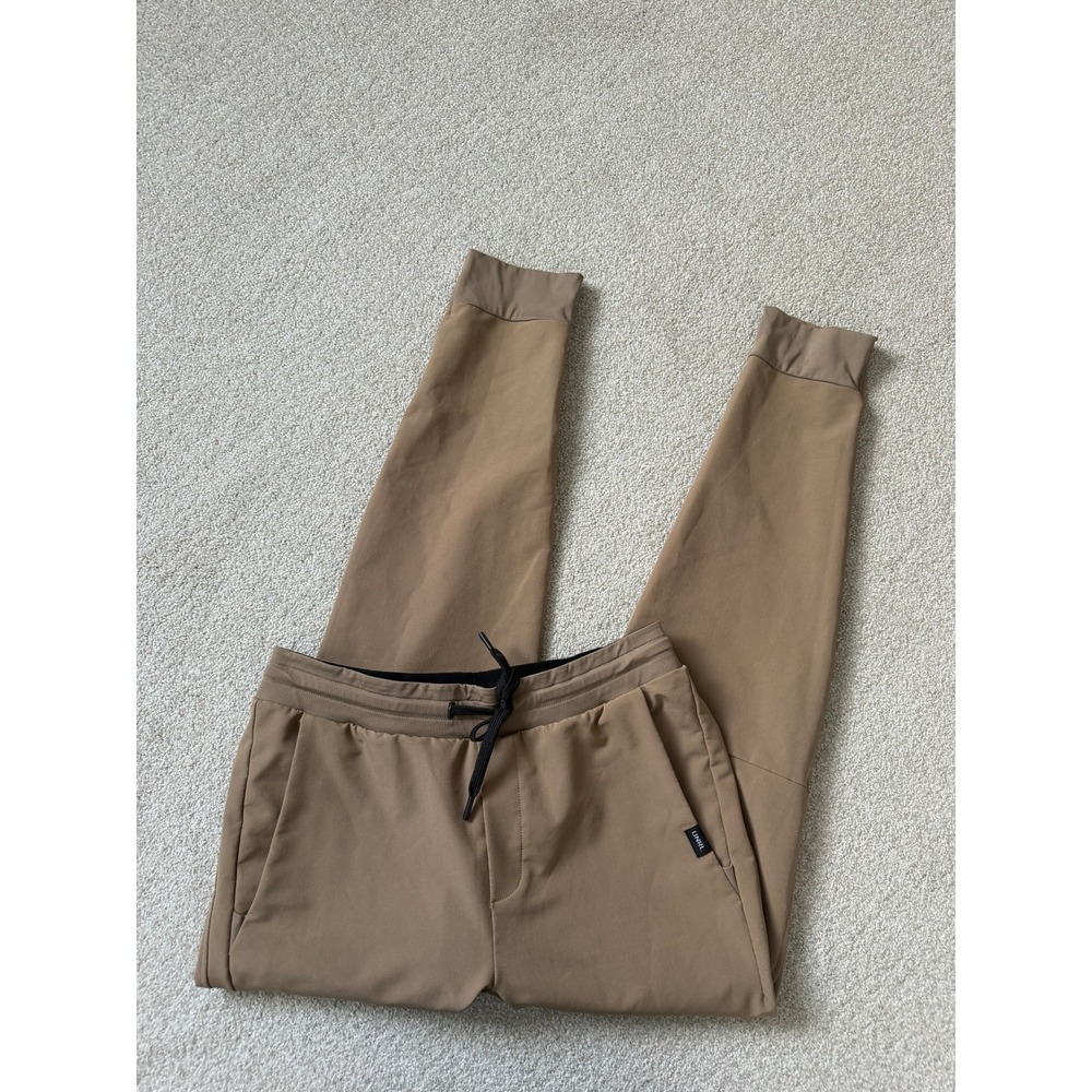 UNRL Performance Jogger Pants Size S Tan Khaki Tapered Leg Drawstring